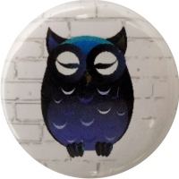 Badge owl blue-black